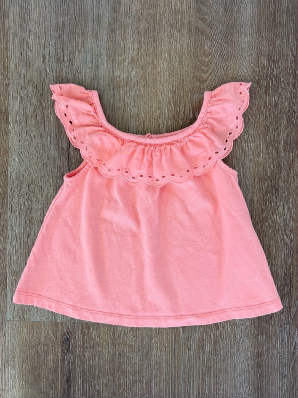NWOT Janie and Jack Eyelet Lace Ruffle Tank Top in Coral Pink Size: 3T| Summer,